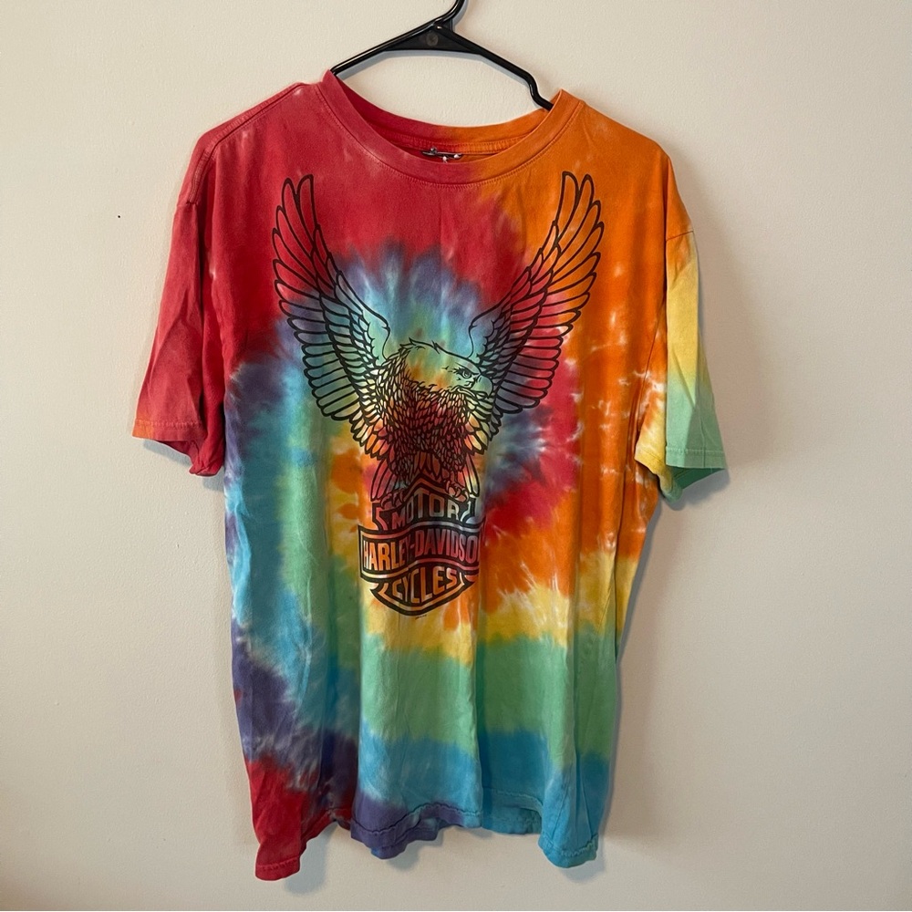 y2k tye dye El Paso Harley Davidon Tshirt size L